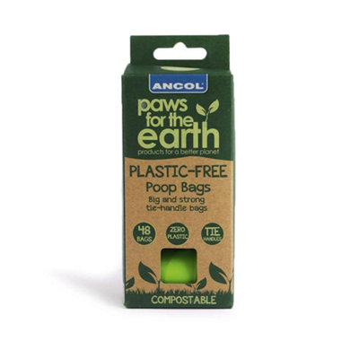 Ancol Paws For The Earth Plastic Free Poop Bags (4 x refill rolls), Green