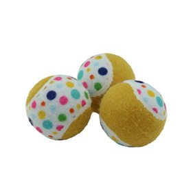 Ancol Pawty Dog Fetch Tennis Balls Soft Interactive Pet Puppy Toys Pack of 3