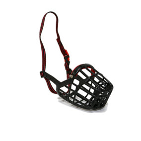 Ancol Plastic Muzzle Black/red Size 8 30x10.5cm
