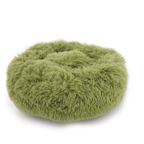 Ancol Sage Super Plush Donut Dog Bed Soft Machine Washable Warm Non Slip Fluffy Pet Puppy Cushion 50cm