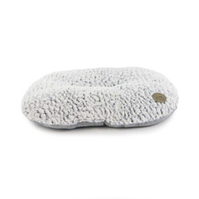 Ancol Sleepy Paws Indoors Oval Grey and Ice Plush Dog Bed Kennel Pet Cushion Pad, 60 x 50 cm