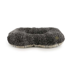Ancol Sleepy Paws Indoors Oval Oatmeal and Check Dog Cushion Kennel Pet Cushion Pad, 75 x 55cm