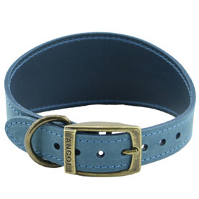 Ancol Timberwolf Comfortable Durable Leather Blue Greyhound Dog Collar Pet Training Accessory 34-43 cm