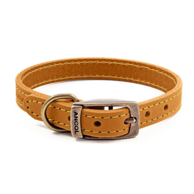 Ancol Timberwolf Comfortable Durable Leather Mustard Dog Collar Pet Training Accessory 35-43 cm, Size 4