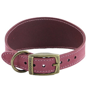 Ancol Timberwolf Comfortable Durable Leather Raspberry Greyhound Dog Collar Pet Training Accessory 34-43 cm
