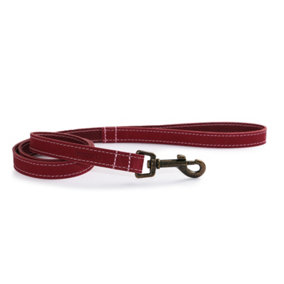 Ancol Timberwolf Leather Raspberry Pink Dog Puppy Lead Pet Leash Accessory, 1m x 19mm