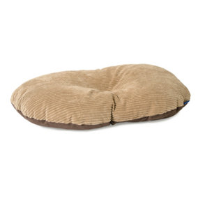 Ancol Timberwolf Sleepy Paws Faux Suede Oval Grey Plush Cushion Pet Bedding, 90 x 60 cm
