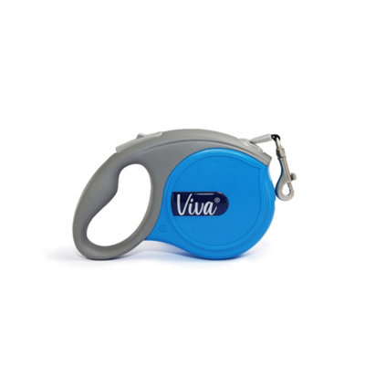 Ancol Viva Blue Retractable 5m Dog Lead Comfortable Grip Sturdy Pet Puppy Leash Small