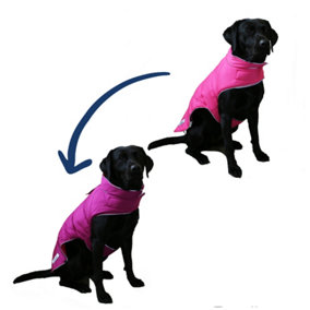 Ancol Viva Hi-Vis Reversible Warm Comfortable Pink / Purple Dog Coat Pet Jacket 25 cm, Xsmall