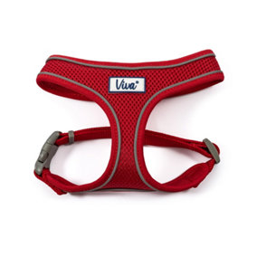 Ancol Viva Lightweight Breathable Comfort Mesh Dog Harness Red Size Large (Fits Girth 53-74 cm)