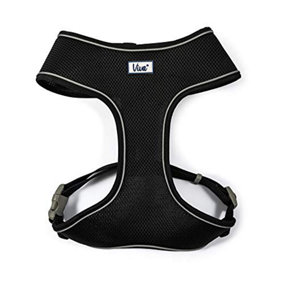 Ancol Viva Lightweight Breathable Comfort Mesh Nylon, Plastic Dog Harness Black Size Medium (Fits Girth 44-57 cm)