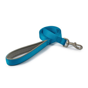 Ancol Viva Padded Lightweight Weatherproof Adjustable Blue Snap Lead Pet Leash Training Accessory 100 x 2.5cm