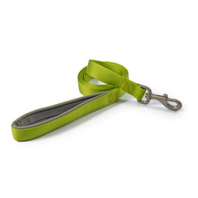 Ancol Viva Padded Lightweight Weatherproof Adjustable Lime Lead Pet Leash Training Accessory 1m x 25mm