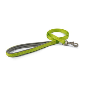 Ancol Viva Padded Lightweight Weatherproof Adjustable Lime Snap Lead Pet Leash Training Accessory 1m x 25mm