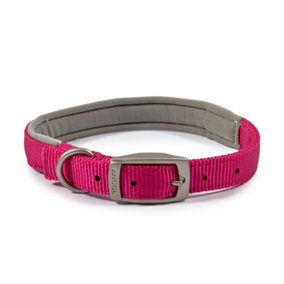 Ancol Viva Padded Soft Touch Weather Proof buckle collar in Pink , Fits neck 34-43 cm, Collar Size 4