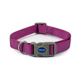 Ancol Viva Quick Fit Adjustable Weatherproof Safe Purple Dog Collar Pet Training Accessory 30-50cm, Size 2-5