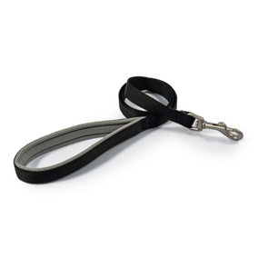 Ancol Viva Soft Touch Padded Snap Lead, Black, Size 100 x 1.9 cm, Max kg 50 kg, Weather Proof