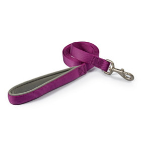 Ancol Viva Weatherproof Lightweight Padded Purple Snap Lead Pet Leash Training Accessory 1.8mx25mm