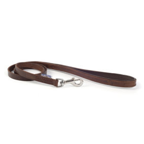 Ancol Walking Vintage Leather Padded Chestnut Lead Puppy Pet Leash Training Accessory, 12mm x 100cm
