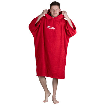 Andes Beach Towel Robe - ADULT RED