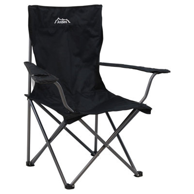 Andes Camping Chair with Carry Bag BLACK