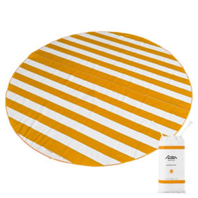 Andes Microfibre Beach Towel - Orange 190cm Round