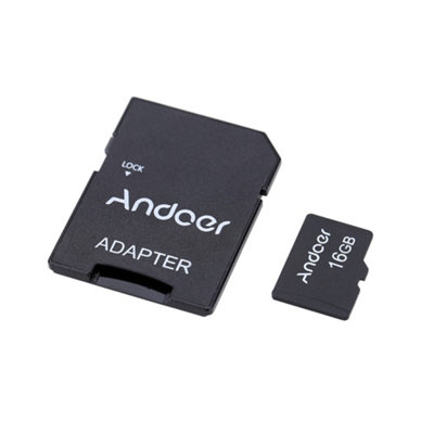 Andoer 16GB Class 10 Memory Card TF Card + TF Card Adapter for Camera, Car Camera, Tablet, Audio Player