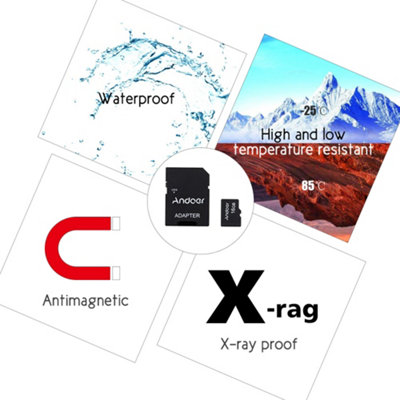 Andoer 16GB Class 10 Memory Card TF Card + TF Card Adapter for Camera, Car Camera, Tablet, Audio Player