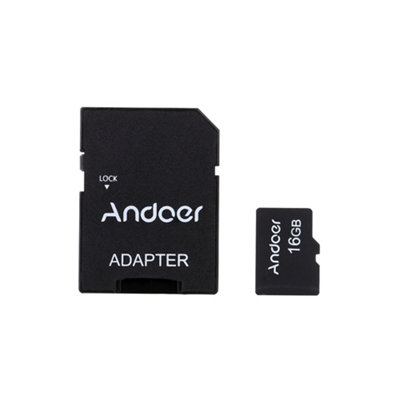 Andoer 16GB Class 10 Memory Card TF Card + TF Card Adapter for Camera, Car Camera, Tablet, Audio Player