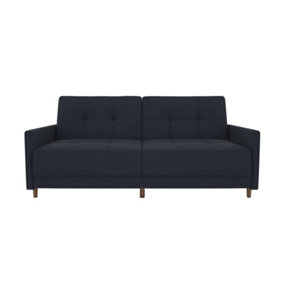 Andora sprung sofa bed in linen navy blue
