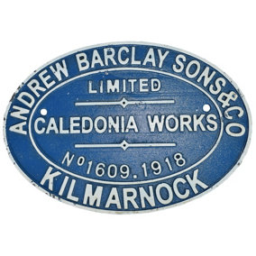 Andrew Barclay Railway Cast Iron Sign Plaque Wall Garage Train Shop Kilmarnock