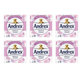 Andrex Gentle Clean Toilet Tissue 9 Rolls Pack Of 6