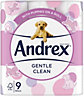 Andrex Gentle Clean Toilet Tissue 9 Rolls