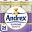 Andrex Supreme Quilts Quilted Toilet Paper 24 Roll Pack - Ultimate Quilted Comfort with Unique Air Pocket Texture