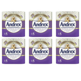 Andrex Supreme Quilts Quilted Toilet Paper 4Roll Pack Of 6