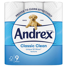 Andrex Toilet Tissue Classic Clean 9 Rolls