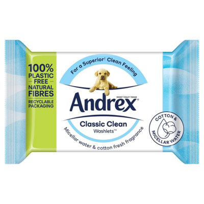 Andrex Toilet Tissue Classic Clean Washlets Moist 36 Wipes | DIY at B&Q