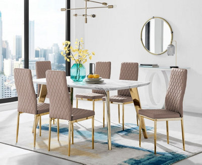 Dining room table on sale with gold legs