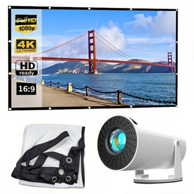 Android 11 F100 Smart Projector Auto Correction 16:9 Folding Screen