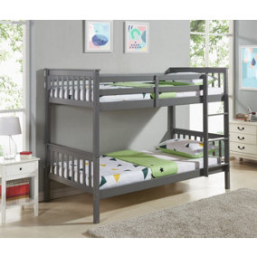 Andromeda Bunk Bed Single Kids Bed Frame, Grey