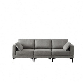 ANEK 3 Seater Fabric Sofa - L235 x W80 x H81 cm - Dark Grey