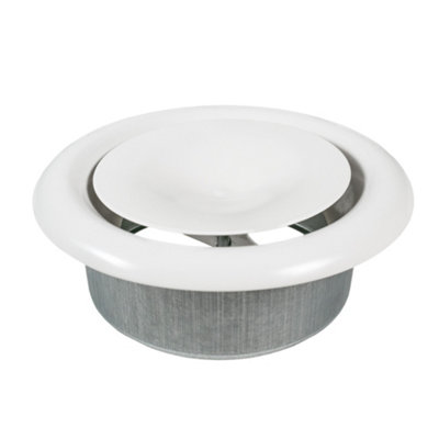 Anemostat SV White Metal Ceiling Extract Valve 125mm Surface mounted intake