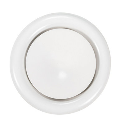 Anemostat SV White Metal Ceiling Extract Valve 125mm Surface mounted intake