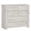 Angel 2+3 Chest of Drawers in White Craft Oak
