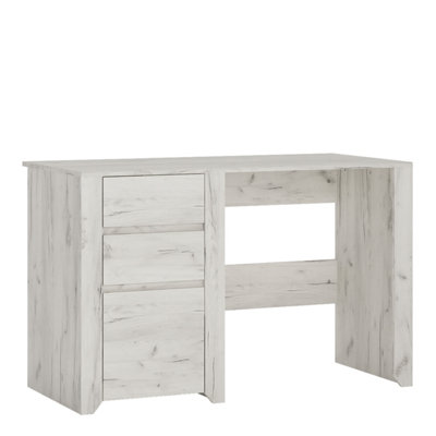 Angel 3 Drawer Desk in White Craft Oak | DIY at B&Q