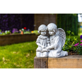 Angel & Girl Stone Effect Ornament