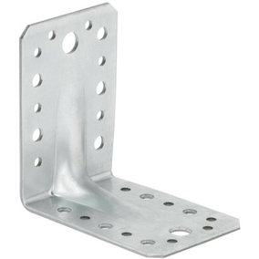 Angle Bracket Size: 105x105x90x2.5mm ( Pack of: 10 ) Heavy Duty Galvanised Steel Metal Corner Braces for Joining, Bracing