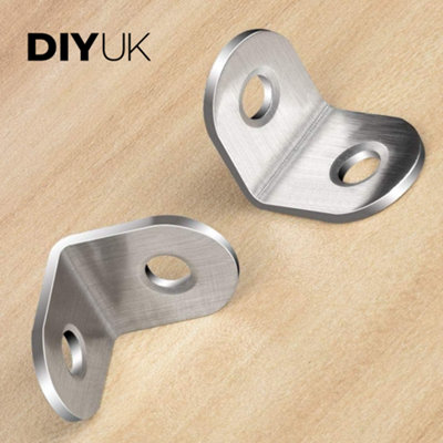 Angle Brackets 40 x 40 x 13mm ( Pack of: 20 ) Corner Brace Zinc Plated Steel L Shape T2mm Metal Plate Repair Bracket