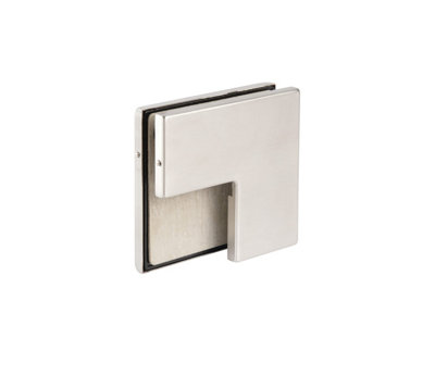 Angle connector PT 61 with stop, brushed stainless steel
