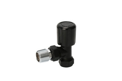 Angle Thermostatic Radiator valve & lockshield(Black) Buy 1 set get 2 sets